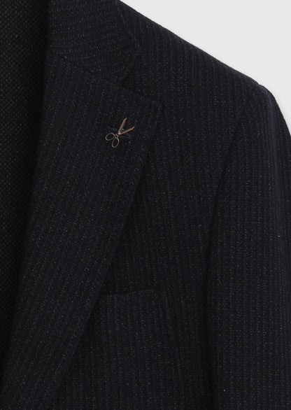 Marineblaues Hemd Schulter Slim Fit Wolljacke