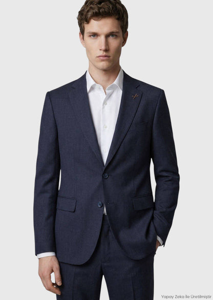 Hartkohle Schlicht Modern Fit 100% Wolle Anzug