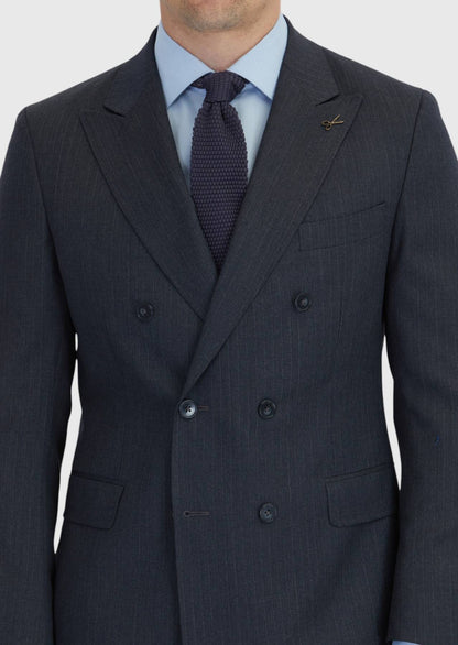 Hard Coal Striped Zeroweight Slim Fit Anzug aus 100% Wolle