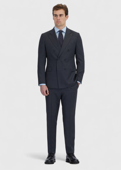 Hard Coal Striped Zeroweight Slim Fit Anzug aus 100% Wolle