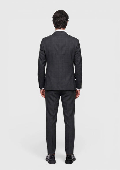 Anzug aus 100 % Wolle, kariert in der Farbe Hard Coal, Zeroweight Slim Fit