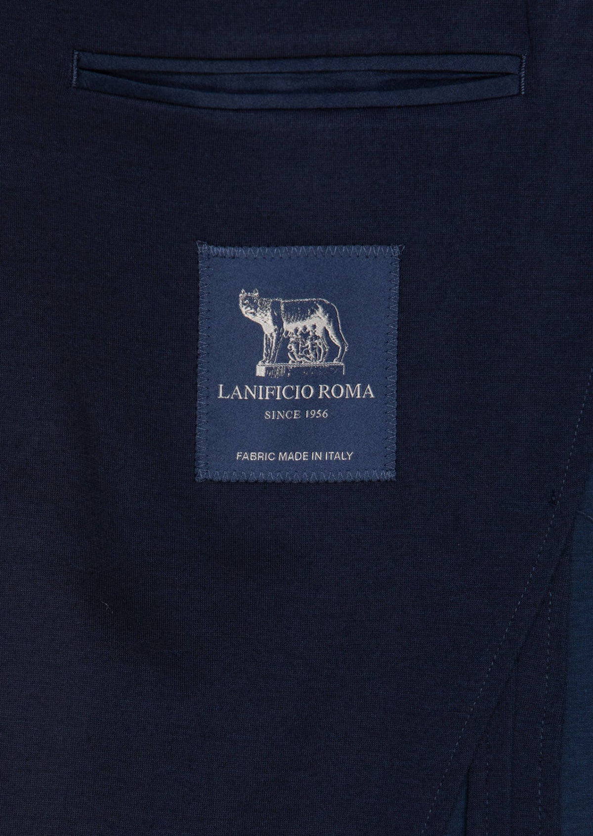 Marineblaue Wollmischjacke