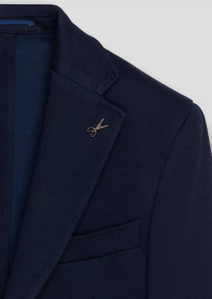 Marineblaue Wollmischjacke