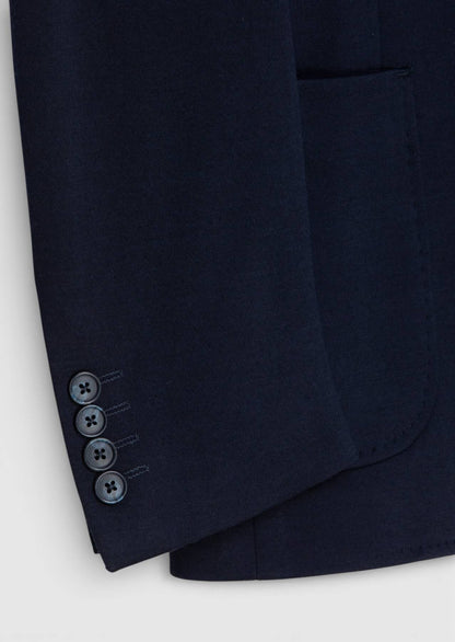 Marineblaue Wollmischjacke