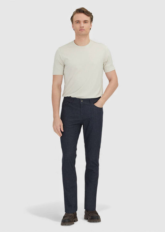 Marineblaue Baumwoll-Mix Hose Regular Fit