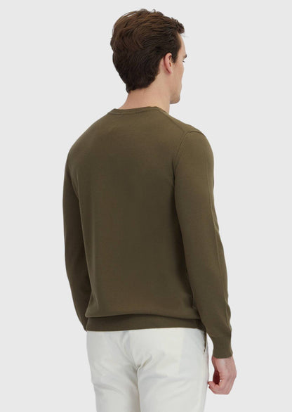 Khakifarbenes Strick-Sweatshirt