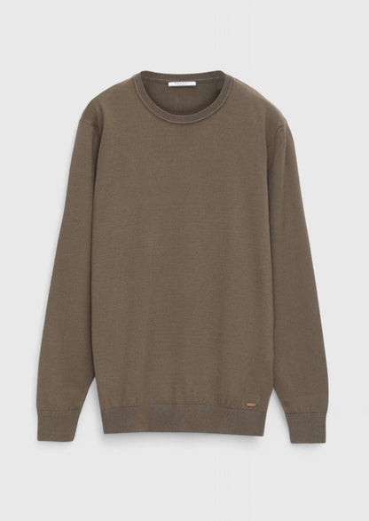Khakifarbenes Strick-Sweatshirt