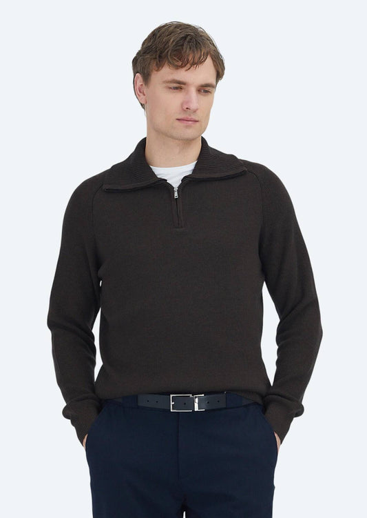 Braunes Strick-Sweatshirt