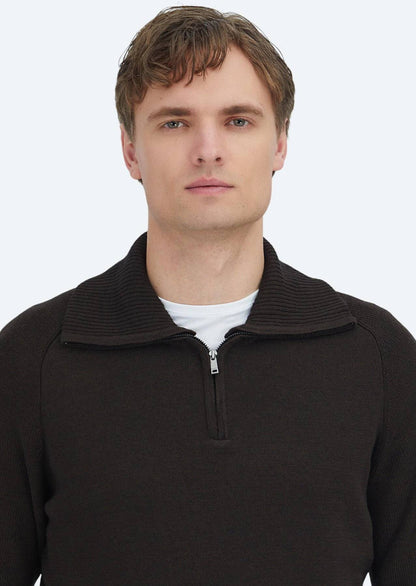 Braunes Strick-Sweatshirt