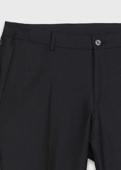 Schwarzer Micro Modern Fit Wollanzug