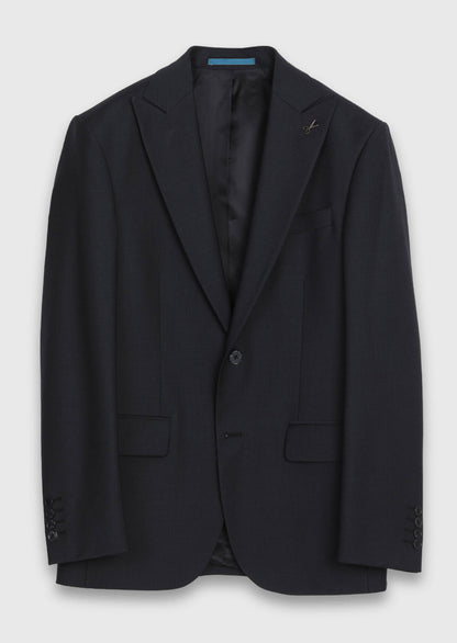 Schwarzer Micro Modern Fit Wollanzug