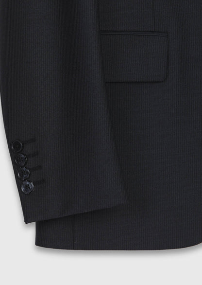 Schwarzer Micro Modern Fit Wollanzug