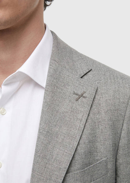 Hellbrauner, gemusterter Zeroweight Slim Fit Anzug aus 100 % Wolle