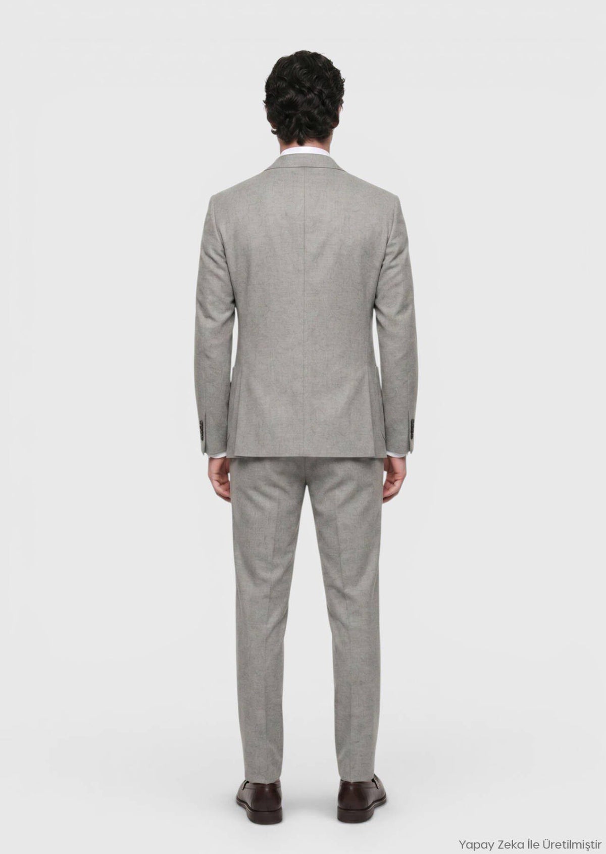 Hellbrauner, gemusterter Zeroweight Slim Fit Anzug aus 100 % Wolle
