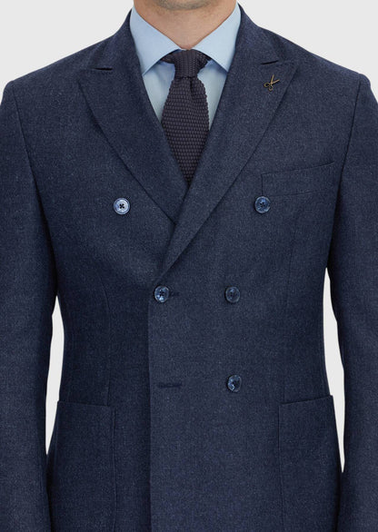 Marineblauer, einfarbiger, schmal geschnittener Anzug aus Wollmischung (Zeroweight)
