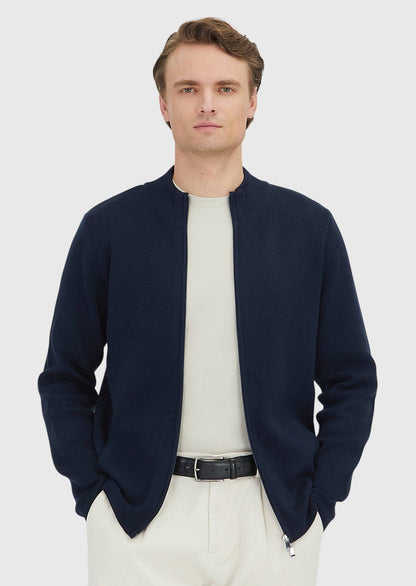Marineblauer Feinstrick-Cardigan