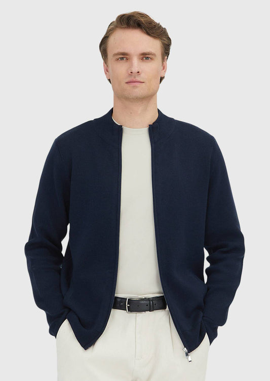 Marineblauer Feinstrick-Cardigan