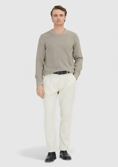 Beiges Strick-Sweatshirt