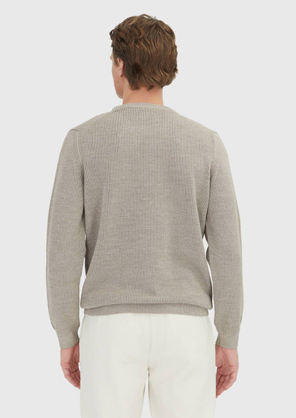 Beiges Strick-Sweatshirt