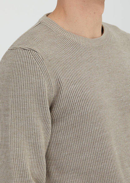 Beiges Strick-Sweatshirt