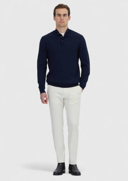 Marineblaues Strick-Sweatshirt