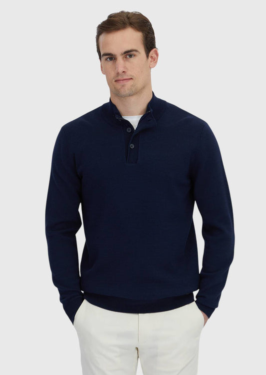 Marineblaues Strick-Sweatshirt