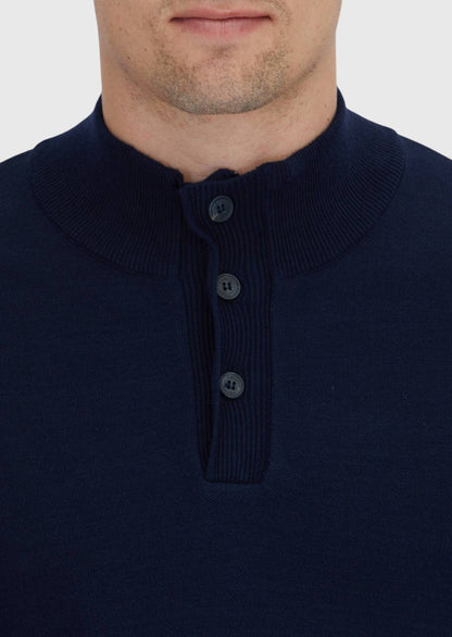 Marineblaues Strick-Sweatshirt
