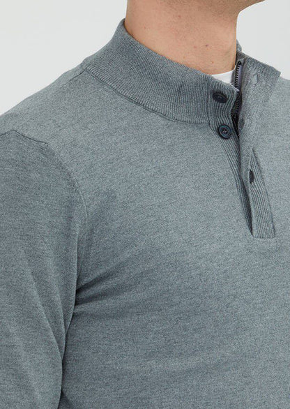 Graues Strick-Sweatshirt