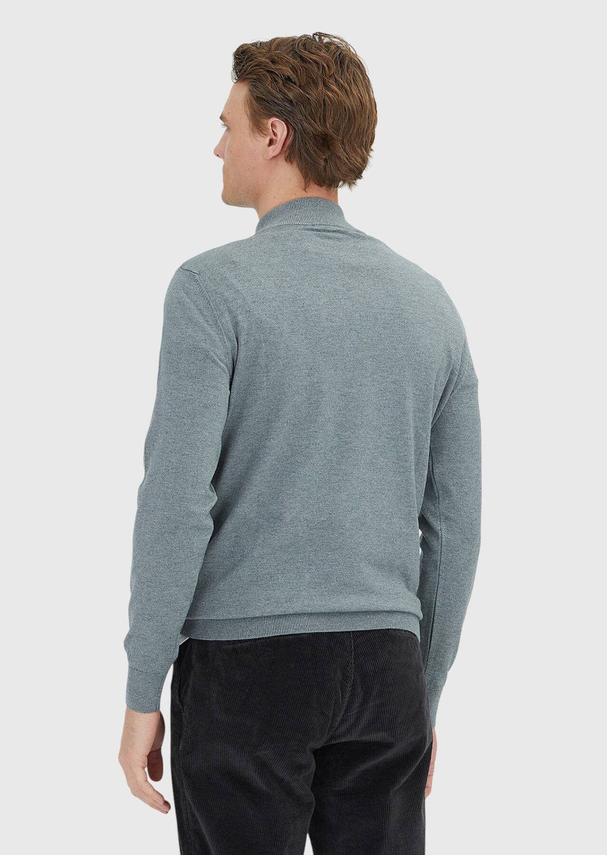 Graues Strick-Sweatshirt
