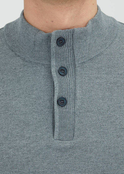 Graues Strick-Sweatshirt