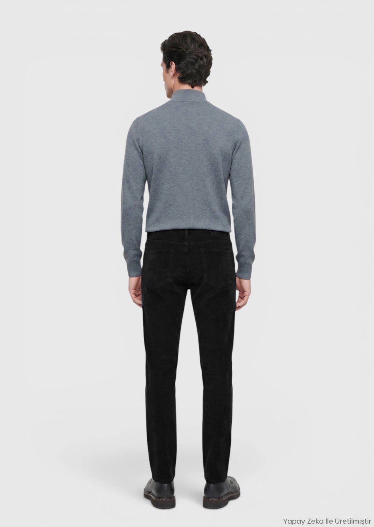 Schwarze Velours Casual Baumwollhose