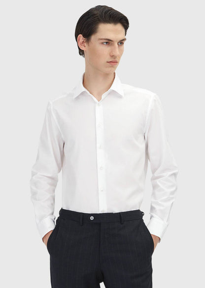 Weißes Klassisches Baumwollhemd Regular Fit
