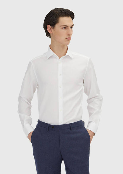 Weißes Klassisches Baumwollhemd Regular Fit