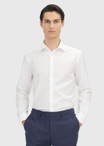 Weißes Klassisches Baumwollhemd Regular Fit