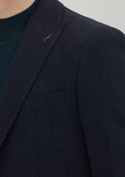 Helle Marineblaue Gemusterte Zeroweight Jacke