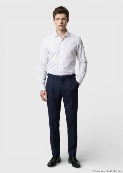 Weißes Casual Fit 100% Baumwollhemd