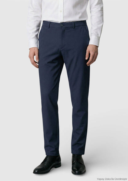 Marineblaue Strick-Jogginghose