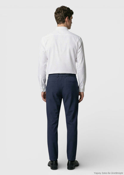 Marineblaue Strick-Jogginghose