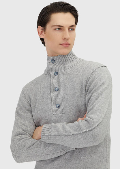 Hellgraues Strick-Sweatshirt