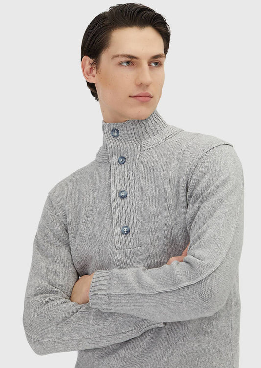 Hellgraues Strick-Sweatshirt