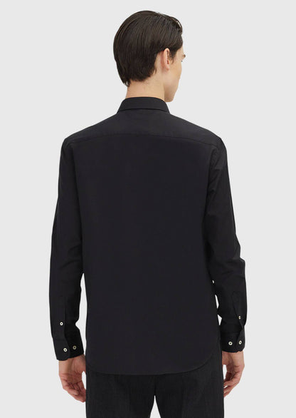 Schwarzes Regular Fit Baumwollhemd 100%