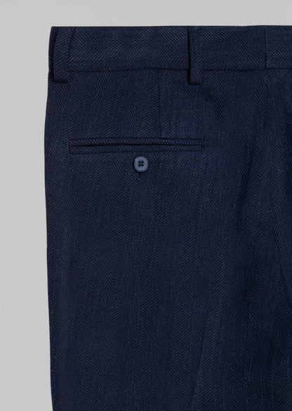 Helle Marineblaue Regular Fit Wollhose
