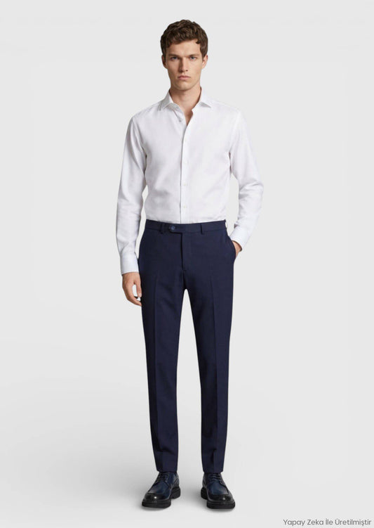 Marineblaue moderne Wollhose, klassisch