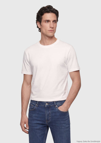 Weißes schlichtes T-Shirt