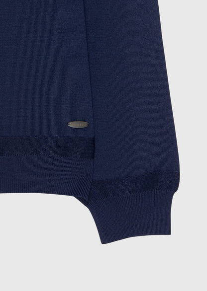 Marineblaues Strick-Sweatshirt