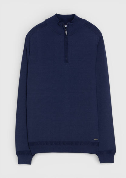Marineblaues Strick-Sweatshirt