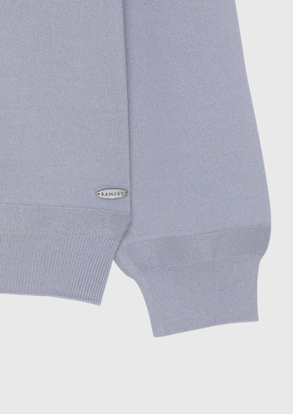 Graues Strick-Sweatshirt