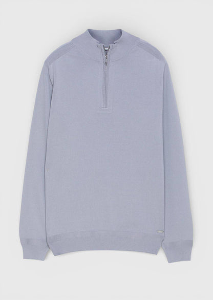 Graues Strick-Sweatshirt
