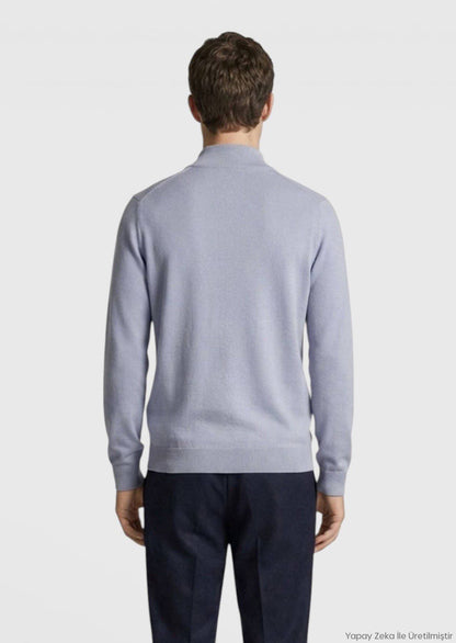 Graues Strick-Sweatshirt