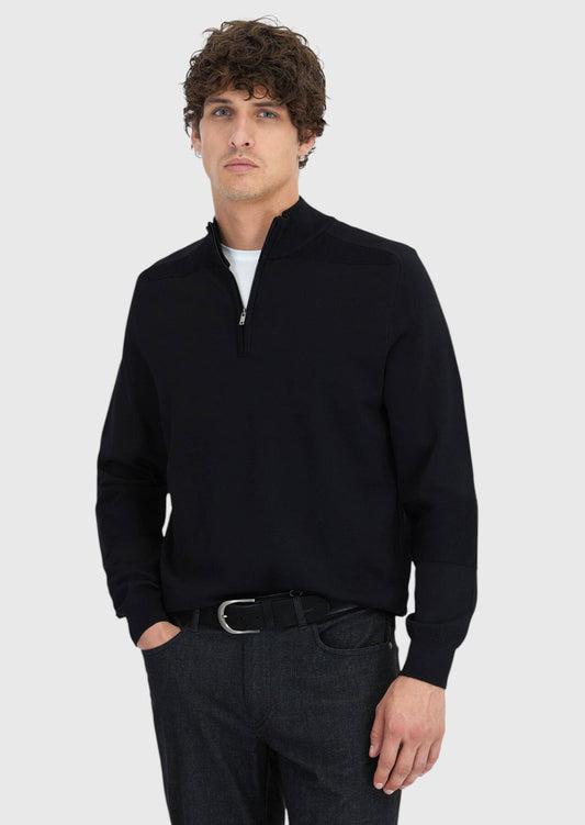 Schwarzes Strick-Sweatshirt